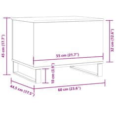 Vidaxl Konferenční stolek old wood 60 x 44,5 x 45 cm kompozitní dřevo