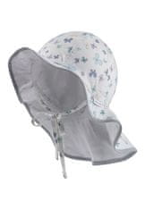 Sterntaler Klobouk s ochranou krku motýli organická bavlna UV 30+ bílá holka- 43 cm 5-6 m