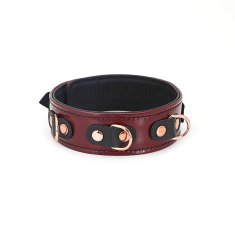 Liebe Seele Liebe Seele Wine Red Collar & Leash, bdsm kožený obojek s vodítkem