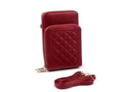 Peněženka s kapsou na mobil přes rameno crossbody 11x18 cm - červená