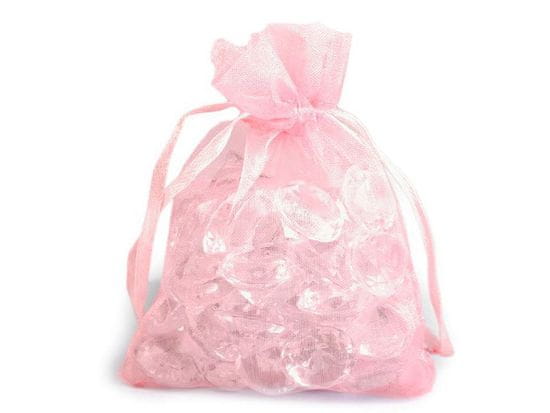 Dárkový pytlík 9x11 cm organza - růžová sv. (100 ks)