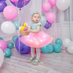 JOJOY® Tylová sukně, Dětská svítící sukně, Tutu sukně | PRINCESS Růžová