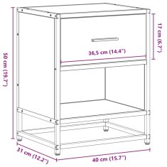 Vidaxl Noční stolky 2 ks kouřový dub 40 x 31 x 50 cm kompozitní dřevo