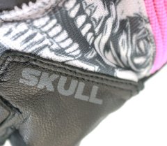 NAZRAN Dámské rukavice na moto Stunt 2.0 skull white/black/pink vel. S