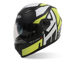 XRC Helma na motorku matt black/white/yellow vel. XL