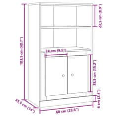 Vidaxl Skříň highboard old wood 60 x 35,5 x 103,5 kompozitní dřevo