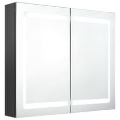 Vidaxl LED koupelnová skříňka se zrcadlem šedá 80 x 12 x 68 cm