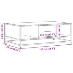 Vidaxl Konferenční stolek hnědý dub 100 x 57 x 35 cm kompozit a kov