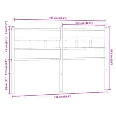 Vidaxl Čelo postele hnědý dub 160 cm ocel a kompozitní dřevo