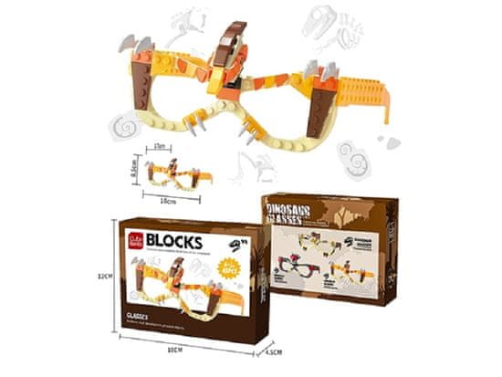 X-Site DK DIY Blocks brýle party serie DINO 45ks