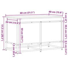 Vidaxl Úložný box s víkem šedý sonoma 80x40x51,5 cm kompozitní dřevo