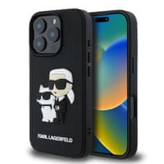 Karl Lagerfeld Zadní kryt 3D Rubber Karl and Choupette pro iPhone 16 Pro Max Black