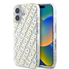 Karl Lagerfeld Zadní kryt IML Electroplated Repeated Logo pro iPhone 16 Gold