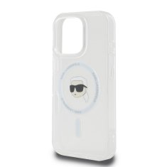 Karl Lagerfeld Zadní kryt IML Karl Head Metal Frame MagSafe pro iPhone 16 Pro Max Transparent