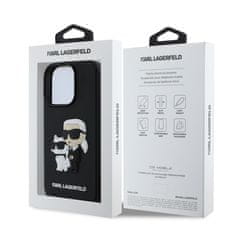 Karl Lagerfeld Zadní kryt PU Saffiano Karl and Choupette pro iPhone 16 Pro Black