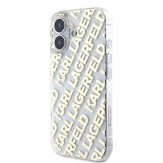 Karl Lagerfeld Zadní kryt IML Electroplated Repeated Logo pro iPhone 16 Gold