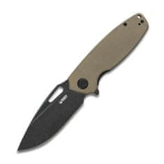 KUBEY KU322D Tityus Tan kapesní nůž 8,6 cm, Dark Stonewash, hnědá Tan, G10, spona