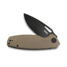 KUBEY KU322D Tityus Tan kapesní nůž 8,6 cm, Dark Stonewash, hnědá Tan, G10, spona