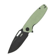 KUBEY KU322E Tityus Tan kapesní nůž 8,6 cm, Dark Stonewash, zelená Jade, G10, spona