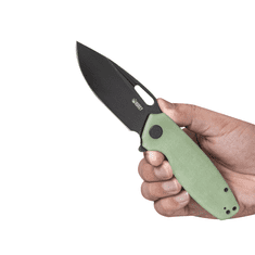 KUBEY KU322E Tityus Tan kapesní nůž 8,6 cm, Dark Stonewash, zelená Jade, G10, spona