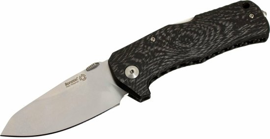 LionSteel TM1 CS kapesní nůž 9 cm, Satin, uhlíkové vlákno, rozbíječ skla