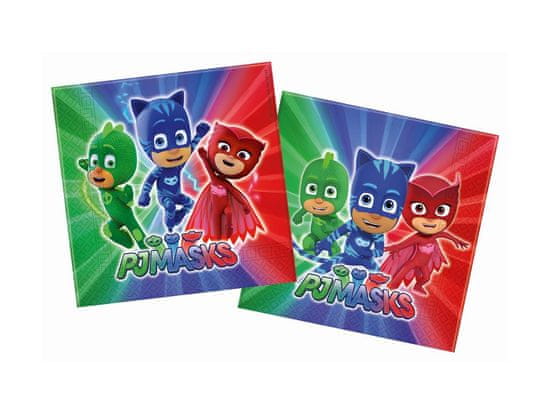 PJ Masks Narozeninové ubrousky 33 cm / 20 ks