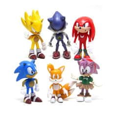 Figurky na dort 6ks ježek Sonic 6cm 