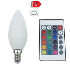 Diolamp  SMD LED žárovka matná Candle C37 4W/230V/E14/RGB+3000K/300Lm/120°/Dim