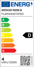 Diolamp  LED Filament žárovka čirá Candle Flame CF35 4W/230V/E14/2700K/570Lm/360°/Step Dim