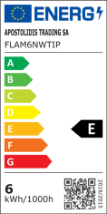 Diolamp  LED Filament žárovka čirá Candle Flame CF35 6W/230V/E14/4000K/770Lm/360°