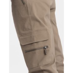 OMBRE Pánské nákladní kalhoty STRAIGHT LEG s kapsami na zip khaki MDN127125 M