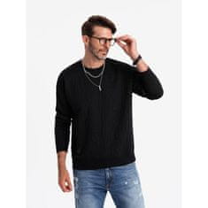 OMBRE Pánská mikina RELAXED FIT s vyraženými písmeny černá MDN127126 XXL