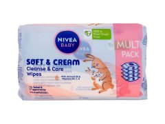 Nivea 4x57ks baby soft & cream cleanse & care wipes