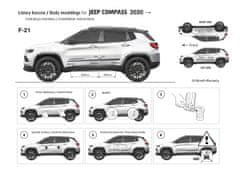 Rider Ochranné boční lišty na dveře, Jeep Compass II, 2020- , Facelift