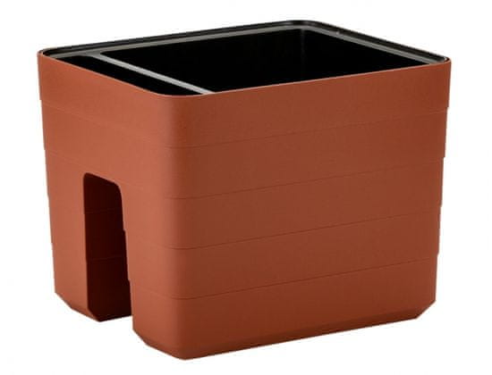 Plastia Truhlík BERBERIS samozavlažovací na zábradlí+knoty 30x26x24h