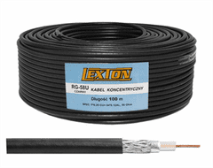 sapro Koaxialní kabel Lexton LXK506CU RG58, 5mm, 50 Ohm, 100m, černý