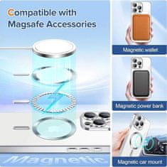 Techsuit Kryt iPhone 15 Pro Max Techsuit Luxury Crystal MagSafe - stříbrný