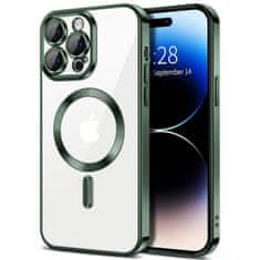 Techsuit Kryt iPhone 15 Pro Max Techsuit Luxury Crystal MagSafe - tmavě zelený