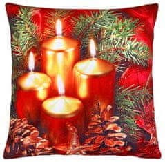 Decora Vánoční polštář XMAS CANDLES I. 40x40 cm Mybesthome Varianta: Povlak na polštář s výplní, 40x40 cm