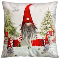 Decora Vánoční polštář s 3D aplikací CHRISTMAS GNOMES IV. 40x40 cm Mybesthome Varianta: Povlak na polštář s antialergickou prošívanou výplní, 40x40 cm