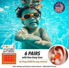 Hearos Silicone Putty Kids Size Ear Plugs for Swimming NRR 22dB 6 Pairs