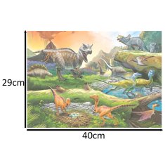 WOWO Puzzle s dinosaury 100 dílků pro děti 6+ - CASTORLAND, skvělá zábava a poznání do světa prehistorie, rozvíjí logiku a motoriku.