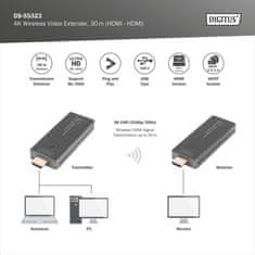 Digitus DS-55323 4K Wireless Video Extender Set, 30 m (HDMI - HDMI)