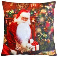 Decora Vánoční polštář s 3D aplikací SANTA 40x40 cm Mybesthome Varianta: Povlak na polštář s antialergickou prošívanou výplní, 40x40 cm