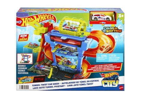 Mattel Hot Wheels City color shifters automyčka s otočným tunelem HTN80