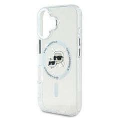 Karl Lagerfeld Zadní kryt IML K&amp;CH Heads Metal Frame MagSafe pro iPhone 16 Plus Transparent