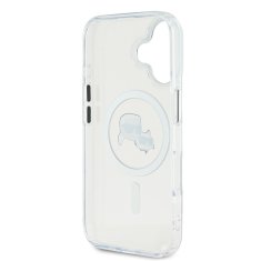 Karl Lagerfeld Zadní kryt IML K&amp;CH Heads Metal Frame MagSafe pro iPhone 16 Plus Transparent