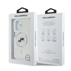 Karl Lagerfeld Zadní kryt IML K&amp;CH Heads Metal Frame MagSafe pro iPhone 16 Plus Transparent