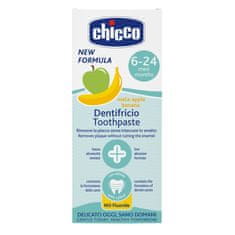 CHICCO Pasta zubní Jablko-banán bez fluóru 50ml, 6-24m