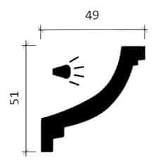 Profhome Decor Stropní římsa Profhome 150215 styl neoklasicismus 2 m